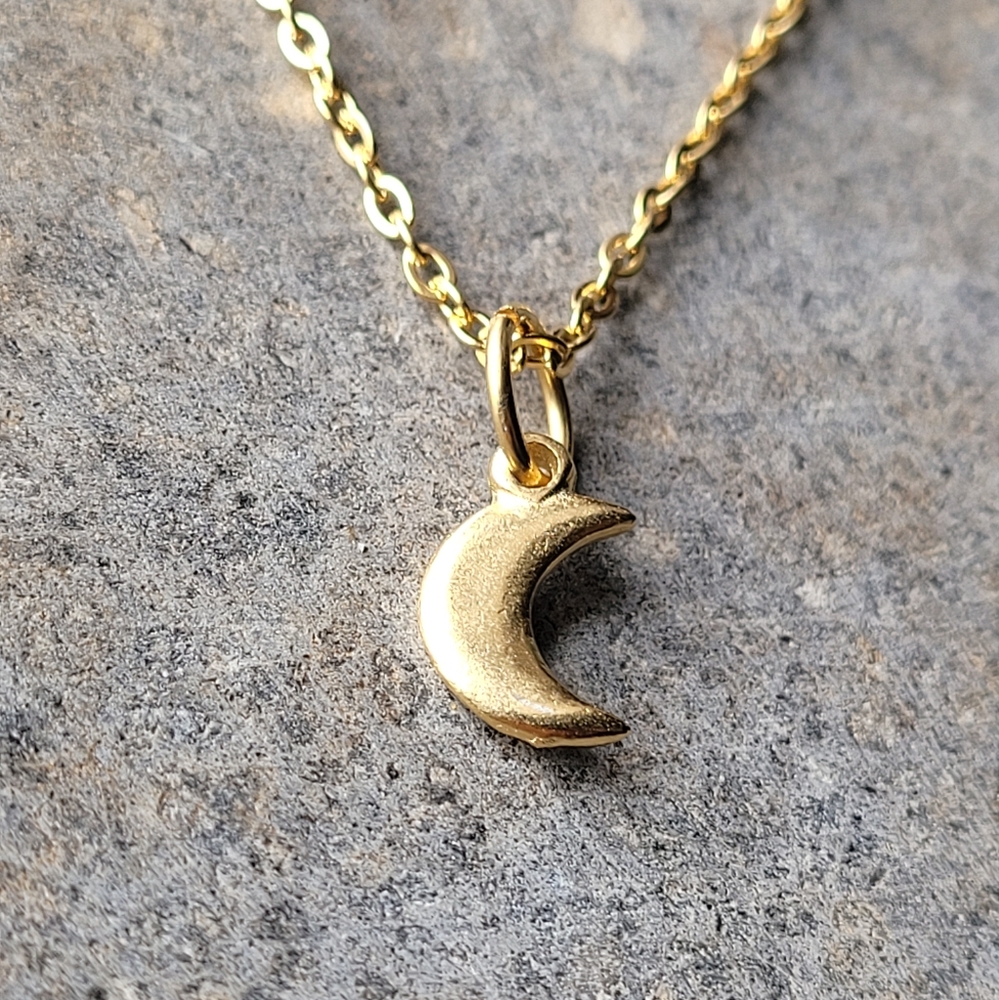 10k Gold Moon Necklace